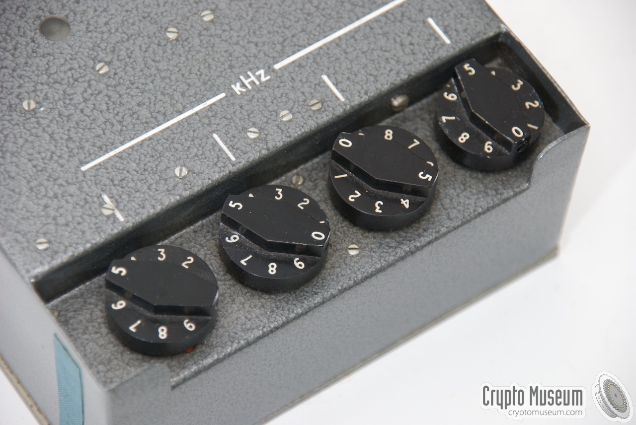 Close-up of the controls of the Racal synthesizer unit