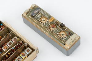 Front panel PCB with damaged IC (left)