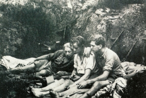 Three men using the Sweetheart in a Norwegian forest in the summer of 1944. Copyright unknown.